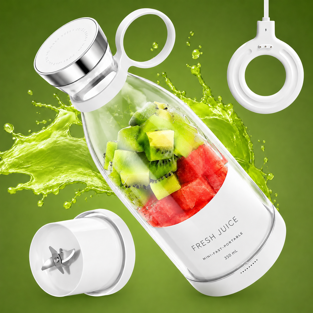 Gourde Mixeur Portable – Jus & Smoothies en 30 Secondes