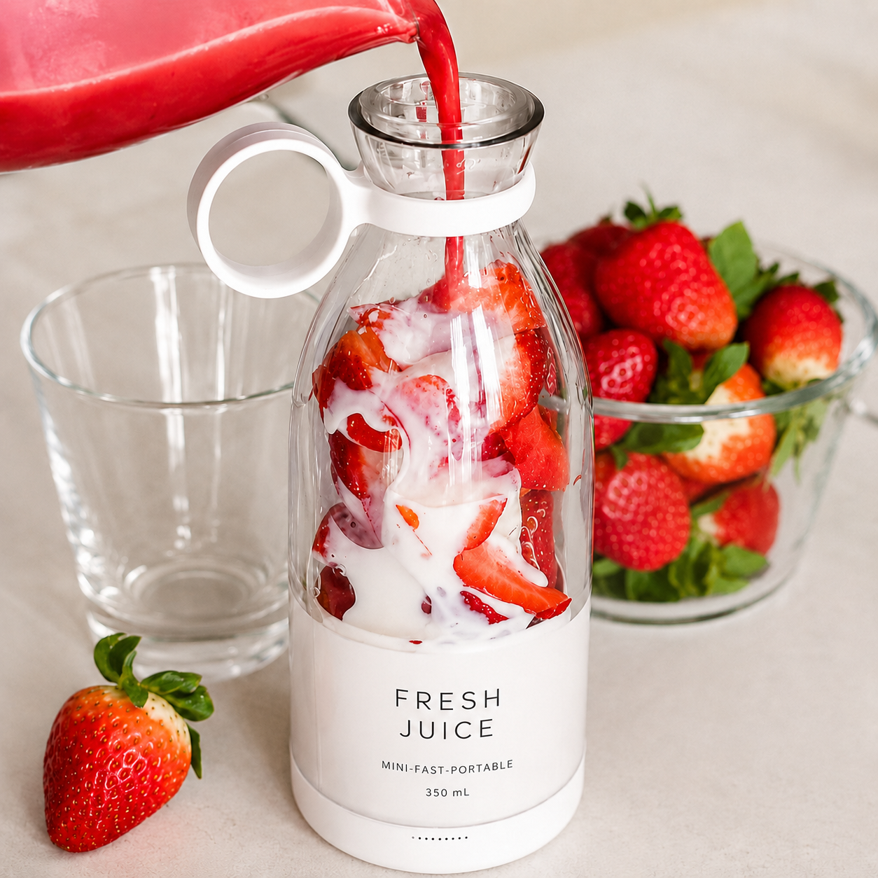 Gourde Mixeur Portable – Jus & Smoothies en 30 Secondes